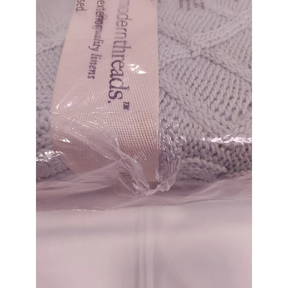 Modern Threads 100% Cotton Diamond Cable Knit Throw Blanket 50x70 Dusty Sage NWT